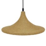 GLOBOSTAR® SHANGHAI ROPE 00917 Boho Κρεμαστό Φωτιστικό Οροφής με Ντουί 1 x E27 AC 220-240V IP20 - Μπεζ - Μ37 x Π37 x Υ20cm - Image 5