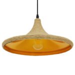 GLOBOSTAR® SHANGHAI ROPE 00917 Boho Κρεμαστό Φωτιστικό Οροφής με Ντουί 1 x E27 AC 220-240V IP20 - Μπεζ - Μ37 x Π37 x Υ20cm - Image 6