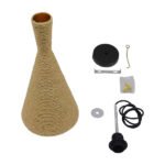 GLOBOSTAR® SHANGHAI 00918 Boho Κρεμαστό Φωτιστικό Οροφής με Ντουί 1 x E27 AC 220-240V IP20 - Μπεζ & Χρυσό - Μ19 x Π19 x Υ38cm - Image 9