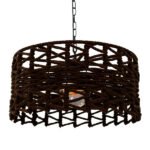 GLOBOSTAR® VERA 00920 Boho Κρεμαστό Φωτιστικό Οροφής με Ντουί 1 x E27 AC 220-240V IP20 - Καφέ - Μ50 x Π50 x Υ30cm
