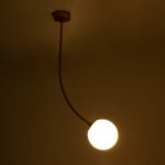 GLOBOSTAR® DRIZZLE 00921 Μοντέρνο Φωτιστικό Οροφής με Ντουί 1 x E27 AC 220-240V IP20 - Λευκό & Χρυσό - Μ15 x Π15 x Υ100cm - Image 3