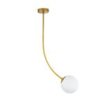 GLOBOSTAR® DRIZZLE 00921 Μοντέρνο Φωτιστικό Οροφής με Ντουί 1 x E27 AC 220-240V IP20 - Λευκό & Χρυσό - Μ15 x Π15 x Υ100cm - Image 4