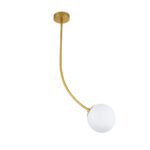 GLOBOSTAR® DRIZZLE 00921 Μοντέρνο Φωτιστικό Οροφής με Ντουί 1 x E27 AC 220-240V IP20 - Λευκό & Χρυσό - Μ15 x Π15 x Υ100cm - Image 5