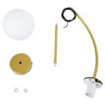 GLOBOSTAR® DRIZZLE 00921 Μοντέρνο Φωτιστικό Οροφής με Ντουί 1 x E27 AC 220-240V IP20 - Λευκό & Χρυσό - Μ15 x Π15 x Υ100cm - Image 9