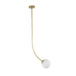 GLOBOSTAR® DRIZZLE 00922 Μοντέρνο Φωτιστικό Οροφής με Ντουί 1 x E27 AC 220-240V IP20 - Λευκό & Χρυσό - Μ15 x Π15 x Υ70cm - Image 5