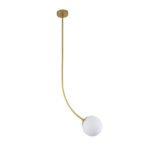 GLOBOSTAR® DRIZZLE 00922 Μοντέρνο Φωτιστικό Οροφής με Ντουί 1 x E27 AC 220-240V IP20 - Λευκό & Χρυσό - Μ15 x Π15 x Υ70cm - Image 6