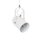 GLOBOSTAR® HAZEL 00924 Μοντέρνο Κρεμαστό Φωτιστικό Οροφής με Ντουί 1 x E27 AC 220-240V IP20 - Λευκό & Χρυσό - Μ12 x Π12 x Υ27cm - Image 2