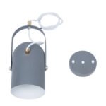 GLOBOSTAR® HAZEL 00925 Μοντέρνο Κρεμαστό Φωτιστικό Οροφής με Ντουί 1 x E27 AC 220-240V IP20 - Γκρι & Χρυσό - Μ12 x Π12 x Υ27cm - Image 10