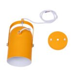 GLOBOSTAR® HAZEL 00926 Μοντέρνο Κρεμαστό Φωτιστικό Οροφής με Ντουί 1 x E27 AC 220-240V IP20 - Πορτοκαλί & Χρυσό - Μ12 x Π12 x Υ27cm - Image 10