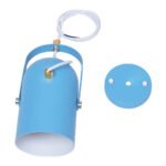 GLOBOSTAR® HAZEL 00927 Μοντέρνο Κρεμαστό Φωτιστικό Οροφής με Ντουί 1 x E27 AC 220-240V IP20 - Γαλάζιο & Χρυσό - Μ12 x Π12 x Υ27cm - Image 10