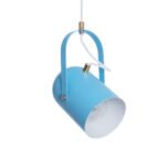 GLOBOSTAR® HAZEL 00927 Μοντέρνο Κρεμαστό Φωτιστικό Οροφής με Ντουί 1 x E27 AC 220-240V IP20 - Γαλάζιο & Χρυσό - Μ12 x Π12 x Υ27cm - Image 2