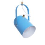 GLOBOSTAR® HAZEL 00927 Μοντέρνο Κρεμαστό Φωτιστικό Οροφής με Ντουί 1 x E27 AC 220-240V IP20 - Γαλάζιο & Χρυσό - Μ12 x Π12 x Υ27cm - Image 5