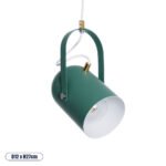 GLOBOSTAR® HAZEL 00928 Μοντέρνο Κρεμαστό Φωτιστικό Οροφής με Ντουί 1 x E27 AC 220-240V IP20 - Πράσινο & Χρυσό - Μ12 x Π12 x Υ27cm