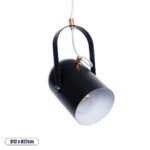 GLOBOSTAR® HAZEL 00930 Μοντέρνο Κρεμαστό Φωτιστικό Οροφής με Ντουί 1 x E27 AC 220-240V IP20 - Μαύρο & Χρυσό - Μ12 x Π12 x Υ27cm