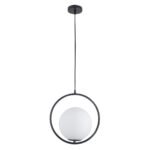 GLOBOSTAR® MADRID 00931 Μοντέρνο Κρεμαστό Φωτιστικό Οροφής με Ντουί 1 x E27 AC 220-240V IP20 - Μαύρο & Λευκό - Μ30 x Π20 x Υ30cm - Image 4