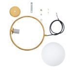 GLOBOSTAR® MADRID 00932 Μοντέρνο Κρεμαστό Φωτιστικό Οροφής με Ντουί 1 x E27 AC 220-240V IP20 - Χρυσό & Λευκό - Μ30 x Π20 x Υ30cm - Image 11