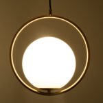 GLOBOSTAR® MADRID 00932 Μοντέρνο Κρεμαστό Φωτιστικό Οροφής με Ντουί 1 x E27 AC 220-240V IP20 - Χρυσό & Λευκό - Μ30 x Π20 x Υ30cm - Image 3