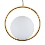 GLOBOSTAR® MADRID 00932 Μοντέρνο Κρεμαστό Φωτιστικό Οροφής με Ντουί 1 x E27 AC 220-240V IP20 - Χρυσό & Λευκό - Μ30 x Π20 x Υ30cm - Image 5