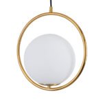 GLOBOSTAR® MADRID 00932 Μοντέρνο Κρεμαστό Φωτιστικό Οροφής με Ντουί 1 x E27 AC 220-240V IP20 - Χρυσό & Λευκό - Μ30 x Π20 x Υ30cm - Image 6