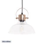 GLOBOSTAR® JAVER 00933 Vintage Κρεμαστό Φωτιστικό Οροφής με Ντουί 1 x E27 AC 220-240V IP20 - Διάφανο & Ροζ Χρυσό - Μ24.5 x Π24.5 x Υ25cm