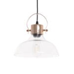 GLOBOSTAR® JAVER 00933 Vintage Κρεμαστό Φωτιστικό Οροφής με Ντουί 1 x E27 AC 220-240V IP20 - Διάφανο & Ροζ Χρυσό - Μ24.5 x Π24.5 x Υ25cm - Image 8