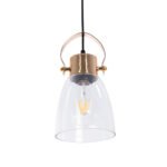 GLOBOSTAR® JAVER 00934 Vintage Κρεμαστό Φωτιστικό Οροφής με Ντουί 1 x E27 AC 220-240V IP20 - Διάφανο & Ροζ Χρυσό - Μ14.5 x Π14.5 x Υ28cm - Image 5