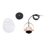 GLOBOSTAR® JAVER 00934 Vintage Κρεμαστό Φωτιστικό Οροφής με Ντουί 1 x E27 AC 220-240V IP20 - Διάφανο & Ροζ Χρυσό - Μ14.5 x Π14.5 x Υ28cm - Image 9