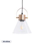 GLOBOSTAR® JAVER 00935 Vintage Κρεμαστό Φωτιστικό Οροφής με Ντουί 1 x E27 AC 220-240V IP20 - Διάφανο & Ροζ Χρυσό - Μ19 x Π19 x Υ25cm