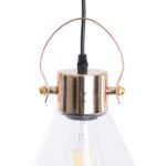 GLOBOSTAR® JAVER 00935 Vintage Κρεμαστό Φωτιστικό Οροφής με Ντουί 1 x E27 AC 220-240V IP20 - Διάφανο & Ροζ Χρυσό - Μ19 x Π19 x Υ25cm - Image 7