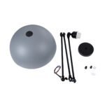 GLOBOSTAR® LOTUS 00937 Μοντέρνο Φωτιστικό Οροφής με Ντουί 1 x E27 AC 220-240V IP20 - Γκρι & Μαύρο - Μ30 x Π30 x Υ21cm - Image 9