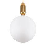 GLOBOSTAR® MAVERICK 00940 Μοντέρνο Κρεμαστό Φωτιστικό Οροφής με Ντουί 1 x E27 AC 220-240V IP20 - Χρυσό & Λευκό - Μ30 x Π30 x Υ48cm - Image 5