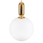 GLOBOSTAR® MAVERICK 00940 Μοντέρνο Κρεμαστό Φωτιστικό Οροφής με Ντουί 1 x E27 AC 220-240V IP20 - Χρυσό & Λευκό - Μ30 x Π30 x Υ48cm - Image 6