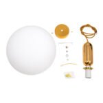 GLOBOSTAR® MAVERICK 00940 Μοντέρνο Κρεμαστό Φωτιστικό Οροφής με Ντουί 1 x E27 AC 220-240V IP20 - Χρυσό & Λευκό - Μ30 x Π30 x Υ48cm - Image 9