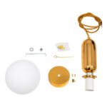 GLOBOSTAR® MAVERICK 00943 Μοντέρνο Κρεμαστό Φωτιστικό Οροφής με Ντουί 1 x E27 AC 220-240V IP20 - Χρυσό & Λευκό - Μ15 x Π15 x Υ33cm - Image 9