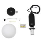 GLOBOSTAR® MAVERICK 00945 Μοντέρνο Κρεμαστό Φωτιστικό Οροφής με Ντουί 1 x E27 AC 220-240V IP20 - Μαύρο & Λευκό - Μ15 x Π15 x Υ33cm - Image 9