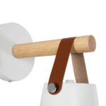 GLOBOSTAR® AMY 00946 Μοντέρνο Φωτιστικό Τοίχου - Απλίκα με Ντουί 1 x E27 AC 220-240V IP20 - Λευκό & Μπεζ - Μ13 x Π22 x Y25.5cm - Image 6