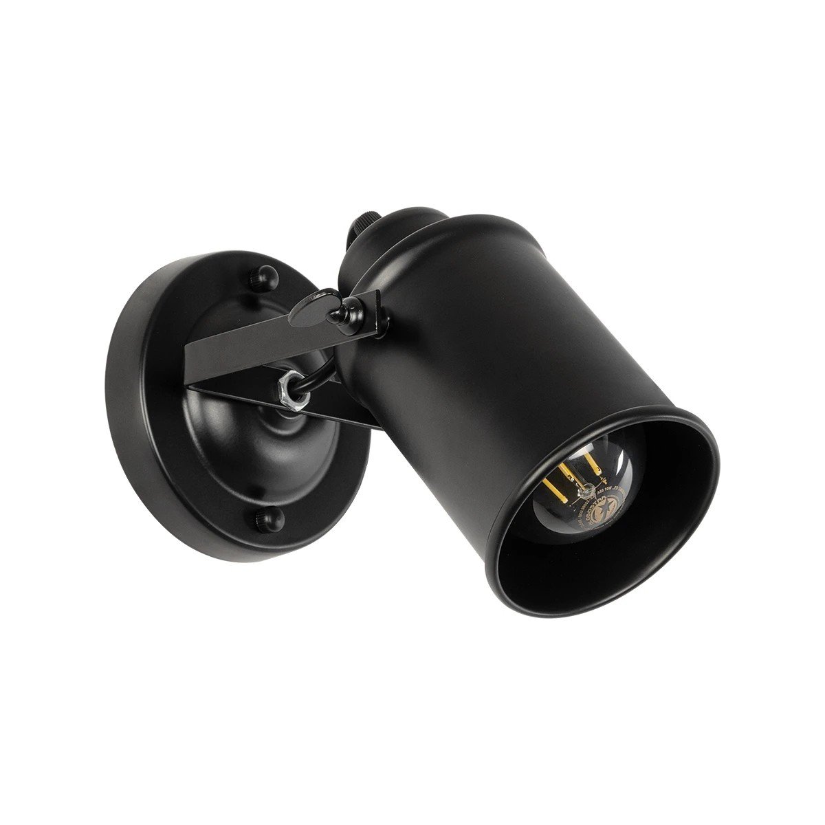 00948_0 GLOBOSTAR® JAKE 00948 Μοντέρνο Φωτιστικό Τοίχου - Απλίκα με Ντουί 1 x E27 AC 220-240V IP20 - Μαύρο - Μ9 x Π22 x Y22cm - Image 1