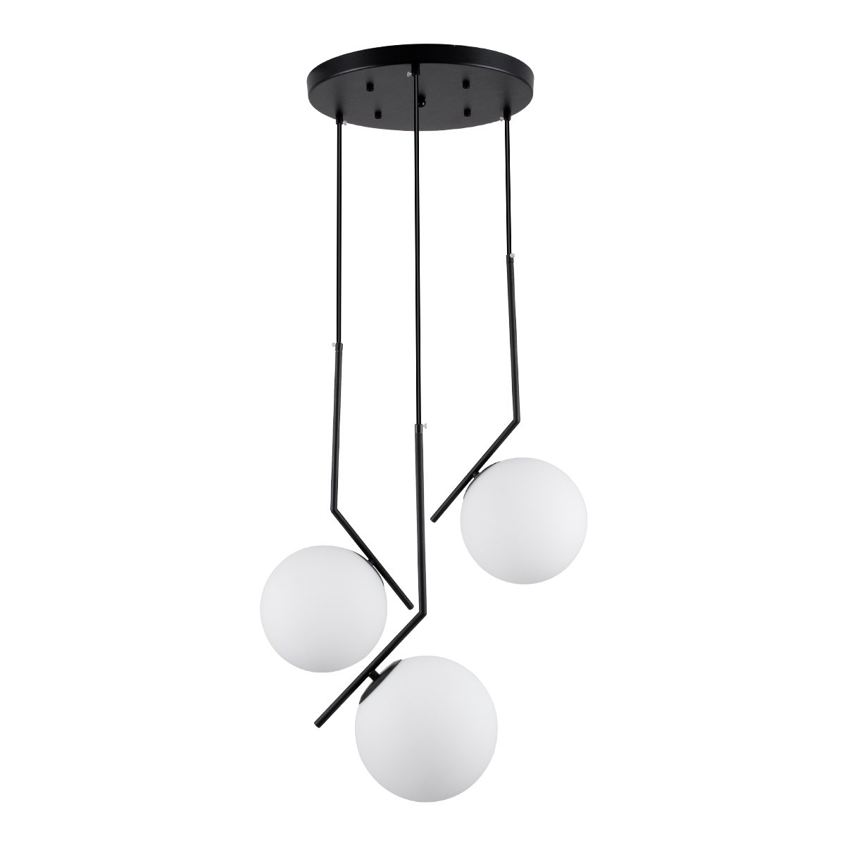 00952_0 GLOBOSTAR® MONROE 00952 Μοντέρνο Κρεμαστό Φωτιστικό Οροφής με Ντουί 3 x E27 AC 220-240V IP20 - Μαύρο & Λευκό - Μ60 x Π60 x Υ50cm - Image 1