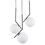 GLOBOSTAR® MONROE 00952 Μοντέρνο Κρεμαστό Φωτιστικό Οροφής με Ντουί 3 x E27 AC 220-240V IP20 - Μαύρο & Λευκό - Μ60 x Π60 x Υ50cm - Image 4