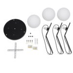 GLOBOSTAR® MONROE 00952 Μοντέρνο Κρεμαστό Φωτιστικό Οροφής με Ντουί 3 x E27 AC 220-240V IP20 - Μαύρο & Λευκό - Μ60 x Π60 x Υ50cm - Image 7