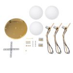 GLOBOSTAR® MONROE 00953 Μοντέρνο Κρεμαστό Φωτιστικό Οροφής με Ντουί 3 x E27 AC 220-240V IP20 - Χρυσό & Λευκό - Μ60 x Π60 x Υ50cm - Image 7