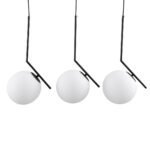 GLOBOSTAR® MONROE 00954 Μοντέρνο Κρεμαστό Φωτιστικό Οροφής με Ντουί 3 x E27 AC 220-240V IP20 - Μαύρο & Λευκό - Μ74 x Π25 x Υ50cm - Image 4