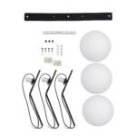 GLOBOSTAR® MONROE 00954 Μοντέρνο Κρεμαστό Φωτιστικό Οροφής με Ντουί 3 x E27 AC 220-240V IP20 - Μαύρο & Λευκό - Μ74 x Π25 x Υ50cm - Image 7