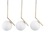 GLOBOSTAR® MONROE 00955 Μοντέρνο Κρεμαστό Φωτιστικό Οροφής με Ντουί 3 x E27 AC 220-240V IP20 - Χρυσό & Λευκό - Μ74 x Π25 x Υ50cm - Image 4