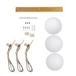 GLOBOSTAR® MONROE 00955 Μοντέρνο Κρεμαστό Φωτιστικό Οροφής με Ντουί 3 x E27 AC 220-240V IP20 - Χρυσό & Λευκό - Μ74 x Π25 x Υ50cm - Image 7