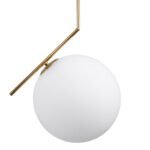 GLOBOSTAR® MONROE 00956 Μοντέρνο Κρεμαστό Φωτιστικό Οροφής με Ντουί 1 x E27 AC 220-240V IP20 - Χρυσό & Λευκό - Μ30 x Π30 x Υ75cm - Image 6