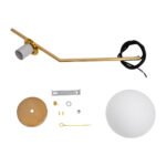 GLOBOSTAR® MONROE 00958 Μοντέρνο Κρεμαστό Φωτιστικό Οροφής με Ντουί 1 x E27 AC 220-240V IP20 - Χρυσό Πλατίνα & Λευκό - Μ15 x Π15 x Υ49cm - Image 11