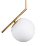 GLOBOSTAR® MONROE 00958 Μοντέρνο Κρεμαστό Φωτιστικό Οροφής με Ντουί 1 x E27 AC 220-240V IP20 - Χρυσό Πλατίνα & Λευκό - Μ15 x Π15 x Υ49cm - Image 6