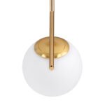 GLOBOSTAR® MONROE 00958 Μοντέρνο Κρεμαστό Φωτιστικό Οροφής με Ντουί 1 x E27 AC 220-240V IP20 - Χρυσό Πλατίνα & Λευκό - Μ15 x Π15 x Υ49cm - Image 8