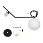 GLOBOSTAR® MONROE 00959 Μοντέρνο Κρεμαστό Φωτιστικό Οροφής με Ντουί 1 x E27 AC 220-240V IP20 - Μαύρο & Λευκό - Μ15 x Π15 x Υ49cm - Image 11